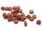 30 Christmas Tree Polymer Clay Green and Red Holiday Coin Beads